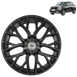 prigan kia sonet black wheel cover 1634 for kia sonet set of 4 pcs press fitting model- phantom black 16