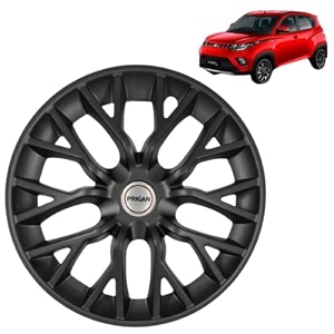prigan kuv100 matte black wheel cover 1434 for kuv 100set of 4 pcs press fitting model- phantom_black_14
