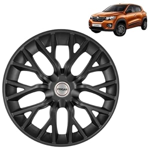 prigan kwid matte black wheel cover 1334 for -kwidset of 4 pcs press fitting model- phantom matte black 13