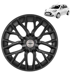 prigan renualt pulse rxl only matte black wheel cover 1434 for pulseset of 4 pcs press fitting model- phantom_black_14