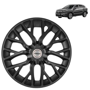 prigan scross black wheel cover 1634 for maruti scross set of 4 pcs press fitting model- phantom black 16