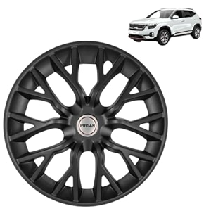 prigan seltos black wheel cover 1634 for kia seltos set of 4 pcs press fitting model- phantom black 16