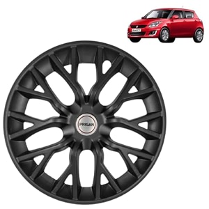 prigan swift matte black wheel cover 1434 for swiftset of 4 pcs press fitting model- phantom_black_14