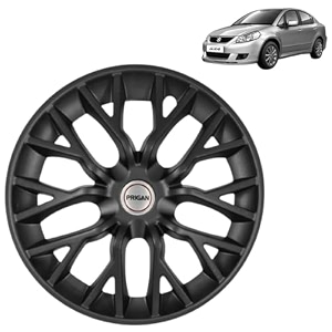 prigan sx4 matte black wheel cover 1534 for maruti sx4set of 4 pcs press fitting model- phantom_black_15