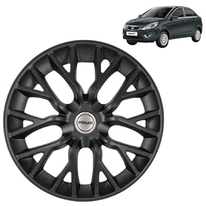 prigan tata zest matte black wheel cover 1534 for tata zestset of 4 pcs press fitting model- phantom_black_15