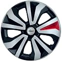 Prigan Wheel Cover for All 14 Inch Cars, Black Silver Wheel Cap (Available in 14 Inch) (Set of 4 Pcs) (Press Fitting) Model- TGO-T1-DC-14