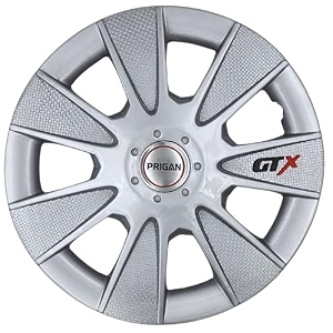 prigan wheel cover for all 15 inch cars silver wheel cap available in 1213141516 inch set of 4 pcs press fitting model- gtx silver-15