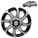 PRIGAN Wheel Cover for ALTIS 15 Inch Black Silver Wheel Cap (Available in 15 Inch) (Set of 4 Pcs) (Press Fitting) Model- Bolero Reverse-15