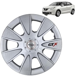 prigan wheel cover for baleno 15 inch silver wheel cap available in 1213141516 inch set of 4 pcs press fitting model- gtx silver-15