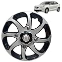 Prigan Wheel Cover for BALENO 15 Inch Black Silver Wheel Cap (Available in 15 Inch) (Set of 4 Pcs) (Press Fitting) Model- Bolero Reverse-15