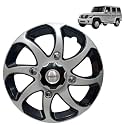 PRIGAN Wheel Cover for Bolero 15 Inch Black Silver Wheel Cap (Available in 15 Inch) (Set of 4 Pcs) (Press Fitting) Model- Bolero Reverse-15