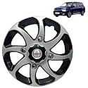 Prigan Wheel Cover for Carens 15 Inch Black Silver Wheel Cap (Available in 15 Inch) (Set of 4 Pcs) (Press Fitting) Model- Bolero Reverse-15