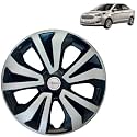PRIGAN Wheel Cover Compatible for Aspire 14 Inch Black Silver Wheel Cap (Available in 14 Inch) (Set of 4 Pcs) (Press Fitting) Model- TGO-T1-DC-14