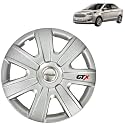 Prigan Wheel Cover Compatible for Aspire 14 Inch Silver Wheel Cap (Available in 12,13,14,15 Inch) (Set of 4 Pcs) (Press Fitting) Model- GTX-SILVER-14