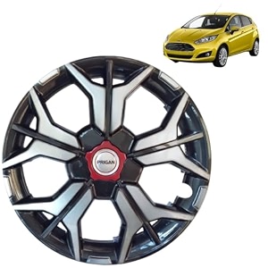 prigan wheel cover compatible for fiesta 14 inch grey silver wheel cap available in 121314151617 inch set of 4 pcs press fitting model- kia-gtline dc-14
