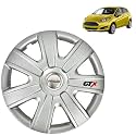 Prigan Wheel Cover Compatible for Fiesta 14 Inch Silver Wheel Cap (Available in 12,13,14,15 Inch) (Set of 4 Pcs) (Press Fitting) Model- GTX-SILVER-14