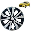 Prigan Wheel Cover Compatible for Fiesta 14 Inch Black Silver Wheel Cap (Available in 14 Inch) (Set of 4 Pcs) (Press Fitting) Model- TGO-T1-DC-14