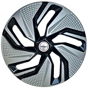 prigan wheel cover compatible for renault kwid 13 inch silver black wheel cap available in 13141516 inch set of 4 pcs press fitting model- blaze-dc-13