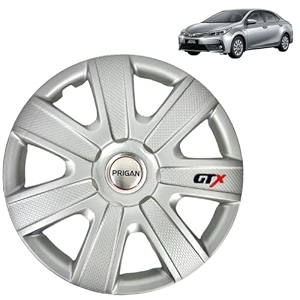 prigan wheel cover for corolla altis silver wheel cover 1634 for corolla altis set of 4 pcs press fitting model name- gtx silver 16