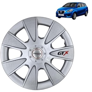 prigan wheel cover for datsun go plus 13 inch silver wheel cap available in 1213141516 inch set of 4 pcs press fitting model- gtx silver-13