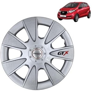 prigan wheel cover for datsun redi go 13 inch silver wheel cap available in 1213141516 inch set of 4 pcs press fitting model- gtx silver-13