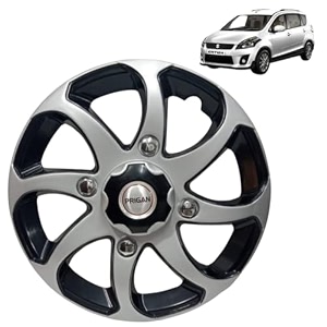 prigan wheel cover for ertiga all variants 15 inch black silver wheel cap available in 15 inch set of 4 pcs press fitting model- bolero reverse-15