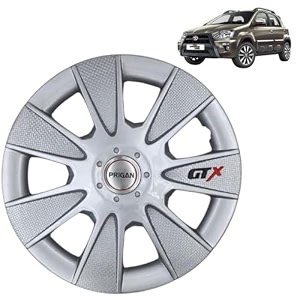 prigan wheel cover for etios cross 15 inch silver wheel cap available in 1213141516 inch set of 4 pcs press fitting model- gtx silver-15