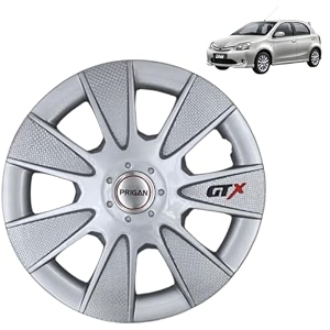 prigan wheel cover for etios liva 15 inch silver wheel cap available in 1213141516 inch set of 4 pcs press fitting model- gtx silver-15