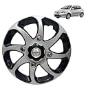 Prigan Wheel Cover for ETIOS Liva 15 Inch Black Silver Wheel Cap (Available in 15 Inch) (Set of 4 Pcs) (Press Fitting) Model- Bolero Reverse-15
