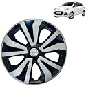 Prigan Wheel Cover for Grand I10 14 Inch Black Silver Wheel Cap (Available in 14 Inch) (Set of 4 Pcs) (Press Fitting) Model- TGO-T1-DC-14