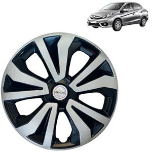 prigan wheel cover for honda amaze 14 inch black silver wheel cap available in 14 inch set of 4 pcs press fitting model- tgo-t1-dc-14