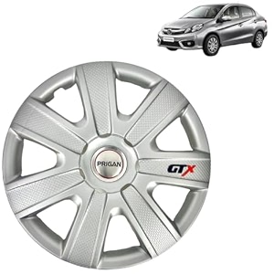 prigan wheel cover for honda amaze 14 inch silver wheel cap available in 12131415 inch set of 4 pcs press fitting model- gtx-silver-14