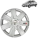 PRIGAN Wheel Cover for Honda Amaze 14 Inch Silver Wheel Cap (Available in 12,13,14,15 Inch) (Set of 4 Pcs) (Press Fitting) Model- GTX-SILVER-14