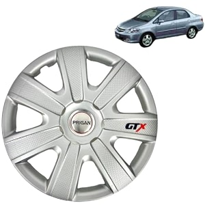prigan wheel cover for honda cityzx 14 inch silver wheel cap available in 12131415 inch set of 4 pcs press fitting model- gtx-silver-14