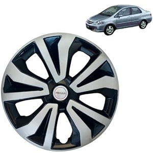 prigan wheel cover for honda cityzx 14 inch black silver wheel cap available in 14 inch set of 4 pcs press fitting model- tgo-t1-dc-14