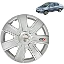 PRIGAN Wheel Cover for Honda CITYZX 14 Inch Silver Wheel Cap (Available in 12,13,14,15 Inch) (Set of 4 Pcs) (Press Fitting) Model- GTX-SILVER-14