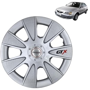 prigan wheel cover for hyundai accent 13 inch silver wheel cap available in 1213141516 inch set of 4 pcs press fitting model- gtx silver-13