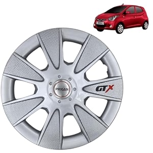 prigan wheel cover for hyundai eon 12 inch silver wheel cap available in 1213141516 inch set of 4 pcs press fitting model- gtx silver-12