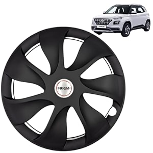 prigan wheel cover for hyundai venue e 15 inch black wheel cap available in 15 inch set of 4 pcs press fitting model- urban black-15