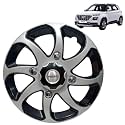 PRIGAN Wheel Cover for Hyundai Venue E 15 Inch Black Silver Wheel Cap (Available in 15 Inch) (Set of 4 Pcs) (Press Fitting) Model- Bolero Reverse-15