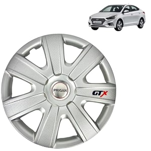 prigan wheel cover for hyundai verna old 14 inch silver wheel cap available in 12131415 inch set of 4 pcs press fitting model- gtx-silver-14
