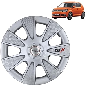 prigan wheel cover for ignis 15 inch silver wheel cap available in 1213141516 inch set of 4 pcs press fitting model- gtx silver-15