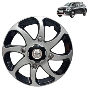 prigan wheel cover for kia sonet 15 inch black silver wheel cap available in 15 inch set of 4 pcs press fitting model- bolero reverse-15