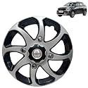 Prigan Wheel Cover for KIA SONET 15 Inch Black Silver Wheel Cap (Available in 15 Inch) (Set of 4 Pcs) (Press Fitting) Model- Bolero Reverse-15