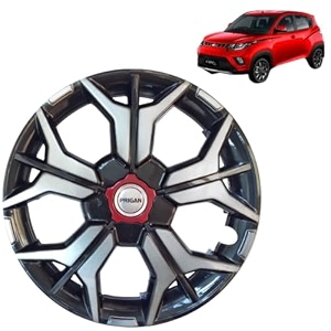 prigan wheel cover for kuv 100 k2 k4 k6 only 15 inch grey silver wheel cap available in 121314151617 inch set of 4 pcs press fitting model- kia-gtline dc-15