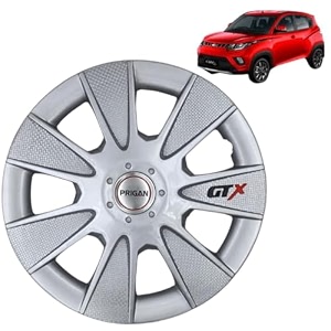 prigan wheel cover for kuv 100 k2 k4 k6 only 15 inch silver wheel cap available in 1213141516 inch set of 4 pcs press fitting model- gtx silver-15