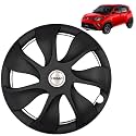 Prigan Wheel Cover for KUV 100 (K2, K4, K6 ONLY) 15 Inch Black Wheel Cap (Available in 15 Inch) (Set of 4 Pcs) (Press Fitting) Model- Urban Black-15