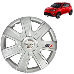 prigan wheel cover for kuv100 14 inch silver wheel cap available in 12131415 inch set of 4 pcs press fitting model- gtx-silver-14