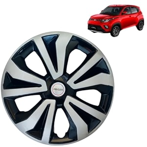 prigan wheel cover for kuv100 14 inch black silver wheel cap available in 14 inch set of 4 pcs press fitting model- tgo-t1-dc-14