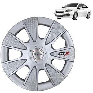 prigan wheel cover for linea 15 inch silver wheel cap available in 1213141516 inch set of 4 pcs press fitting model- gtx silver-15